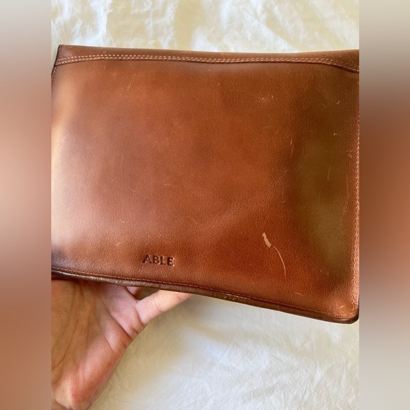 ABLE Tigist Envelope Clutch | Chocolate Brown Leather FashionABLE - Picture 3 of 6